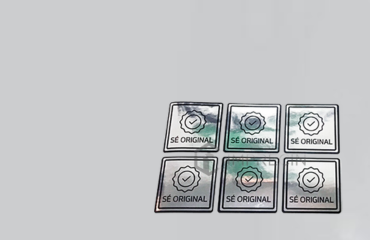 6 etiquetas plateadas metalizadas